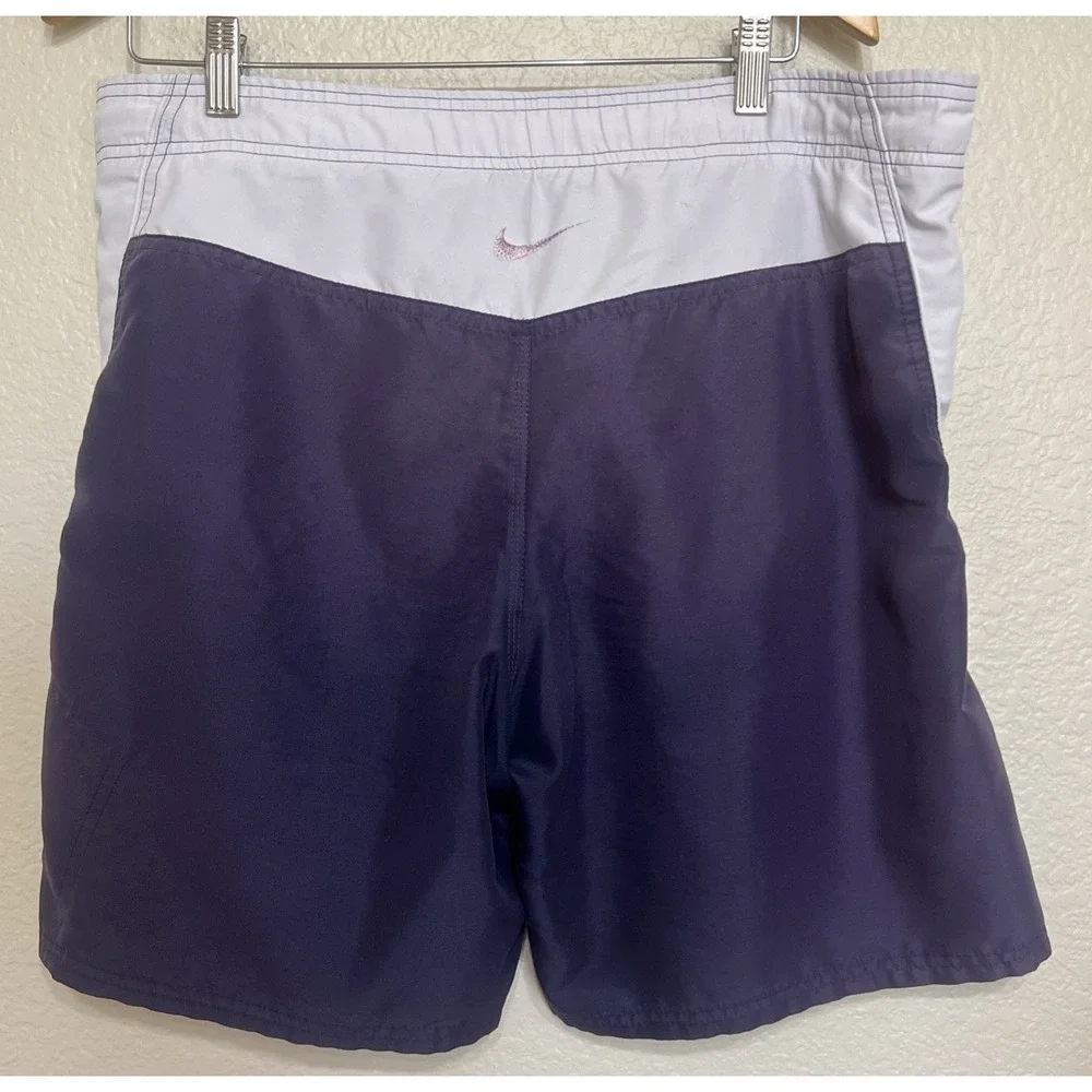 Nike Men's Swim Trunks Blue Gray Size Medium , M , Lined Board Shorts Drawstring